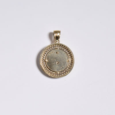 Picture of 1 1/4" CZ Pharaoh Medallion Pendant 10K Yellow Gold