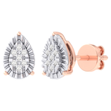 Picture of Men's Miracle Plate Pear Shape Diamond Stud Earrings 0.04ct 14K Gold