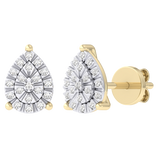 Picture of Women's Miracle Plate Pear Shaped Diamond Stud Earrings 0.10ct 14K Gold