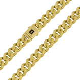 Picture of Men's Monaco Chain Diamond Cut Miami Cuban Link Chain Necklace 10K Yellow Gold - Hollow