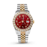 Picture of Rolex Datejust Diamond Bezel Watch 36mm Red Arabic Numeral Dial | 2.25ct