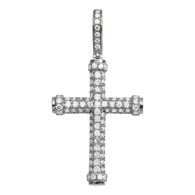 Picture of 1 1/2" Cross Diamond Pendant 1.28ct 14K White Gold