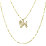 Picture of 7/8" Diamond Cut Poodle Pendant & Chain Necklace Set 10K Yellow Gold