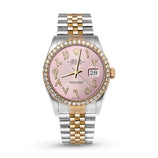 Picture of Rolex Datejust Diamond Bezel Watch 36mm Pink Arabic Numeral Dial | 2.15ct