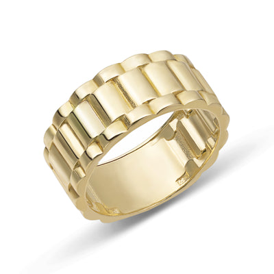 Picture of Women's Railroad Band Ring 10K Yellow Gold