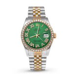 Picture of Rolex Datejust Diamond Bezel Watch 36mm Green Roman Dial | 2.15ct