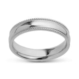 Picture of Low-Dome Milgrain Comfort Fit Wedding Band Platinum - Solid