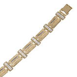 Picture of Baguette CZ Last Supper Bracelet 10K Yellow White Gold