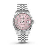 Picture of Rolex Datejust Diamond Bezel Watch 36mm Pink Roman Dial | 1.25ct