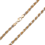 Picture of Women's Rope Chain Necklace 14K Yellow White Gold - Solid