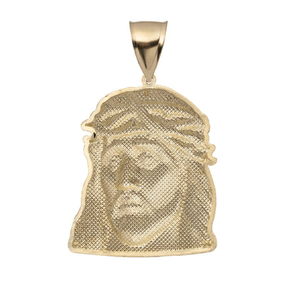 Picture of Diamond-Cut Face of Jesus Pendant Satin 10K Yellow Gold