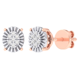 Picture of Women's Miracle Plate Oval Shape Diamond Stud Earrings 0.04ct 14K Gold