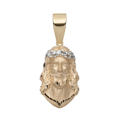 Picture of 1 1/2" Diamond-Cut Face of Jesus Pendant 14K Yellow Gold