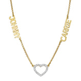 Picture of Ladies Diamond Heart Name Plate Necklace 14K Gold - Style 178