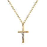 Picture of 1 1/4" Crucifix Cross Jesus Necklace 10K Yellow White Gold