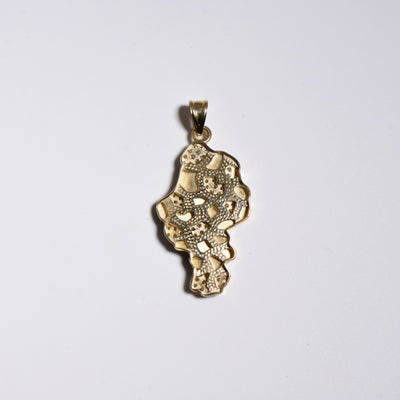 Picture of Textured CZ Nugget Style Pendant Solid 10K Yellow Gold