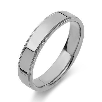 Picture of Milgrain Comfort Fit Wedding Band Platinum - Solid