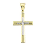 Picture of 2 1/2" Reversible Two-Tone Cross Pendant 10K Yellow Gold