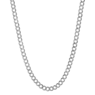 Picture of Women's Miami Curb Link Chain Necklace 14K White Gold - Solid