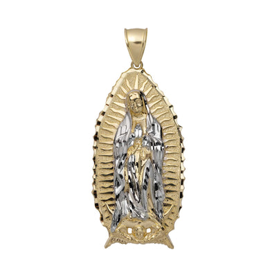 Picture of 3" Diamond-Cut Lady Guadalupe Pendant 10K Yellow Gold