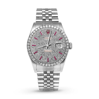 Picture of Rolex Datejust Diamond Bezel Watch 36mm Pink Dial | 3.65ct