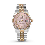 Picture of Rolex Datejust Diamond Bezel Watch 36mm Pink Roman Dial | 2.15ct