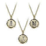 Picture of 1" Diamond-Cut Initial Pendant Necklace 10K Yellow Gold