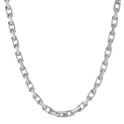 Picture of 5mm Chunky Box Link Chain Necklace 14K Solid White Gold