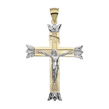 Picture of 2 3/8" Jesus Crucifix Cross Diamond Cut Pendant Solid 10K Yellow Gold