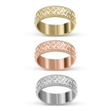 Picture of Woven Pattern Comfort Fit Wedding Band Gold - Solid