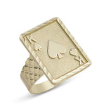 Picture of King of Spades Playing Card Ring 10K Yellow Gold