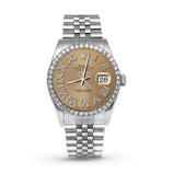 Picture of Rolex Datejust Diamond Bezel Watch 36mm Champagne Roman Dial | 1.25ct