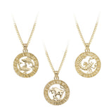 Picture of 1" Zodiac Pendant Necklace 10K Yellow Gold