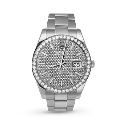 Picture of Rolex Datejust Diamond Bezel Watch 41mm Diamond Mother of Pearl Dial | 4.65ct