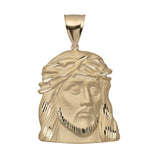 Picture of Diamond-Cut Face of Jesus Pendant Satin 10K Yellow Gold