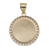 Picture of 1 3/8" CZ Round Medallion Pendant 10K Yellow Gold