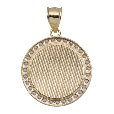 Picture of 1 3/8" CZ Round Medallion Pendant 10K Yellow Gold