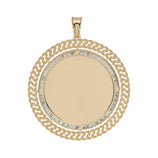 Picture of CZ Framed Medallion Picture Memory Pendant 10K Yellow Gold