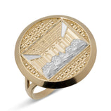 Picture of Diamond-Cut Round Last Supper Ring Solid 10K Yellow Gold