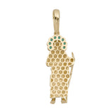 Picture of 1 1/2" St. Jude with Emerald CZ Halo Pendant 10K Yellow Gold