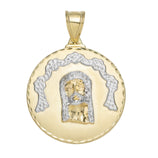 Picture of 2" Diamond-Cut Jesus Medallion Pendant 10K Yellow Gold