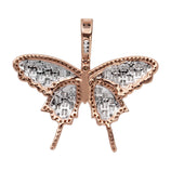 Picture of 1 1/4" Butterfly Baguette Cut Diamond Pendant 1.56ct 14K Rose Gold