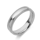 Picture of Low-Dome Milgrain Comfort Fit Wedding Band Platinum - Solid