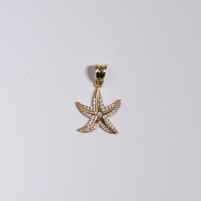 Picture of 1" CZ Starfish Pendant 10K Yellow Gold