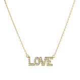 Picture of CZ Love Necklace 14K Yellow Gold