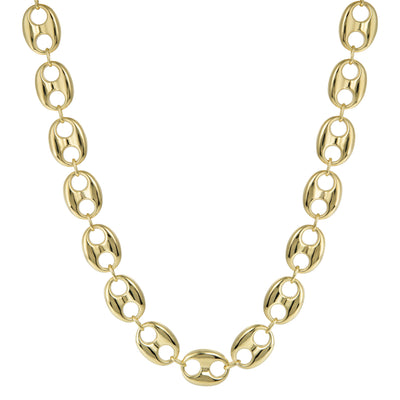 Picture of Women's Puffed Gucci Link Chain Necklace 14K Yellow Gold