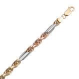 Picture of Milano Figaro Rope Chain Bracelet 14K Tri-Color Gold