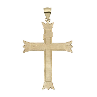 Picture of 2 3/8" Jesus Crucifix Cross Diamond Cut Pendant Solid 10K Yellow Gold