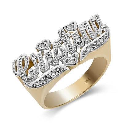 Picture of Diamond Name Ring 14K Gold - Style 8