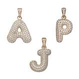 Picture of CZ Bubble Initial Letter Pendant 10K Yellow Gold